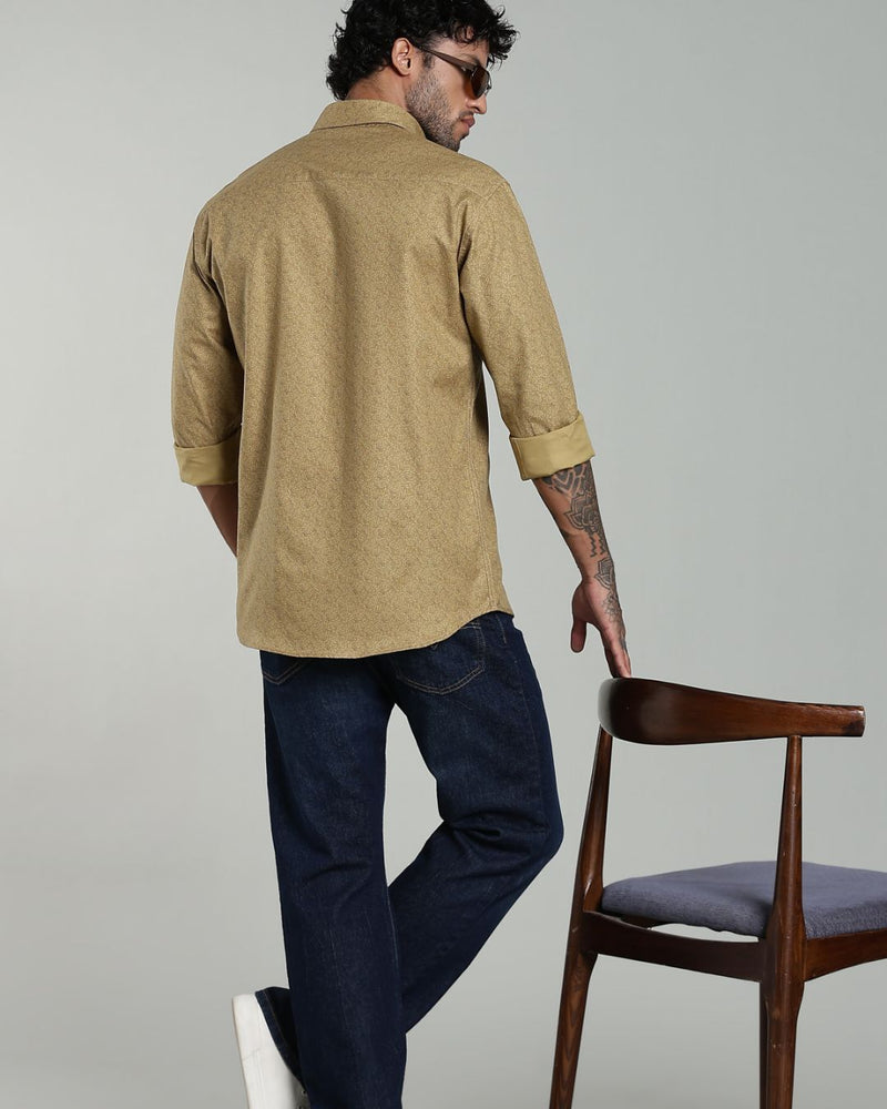 Golden Leaf Print-Full-Stain Proof