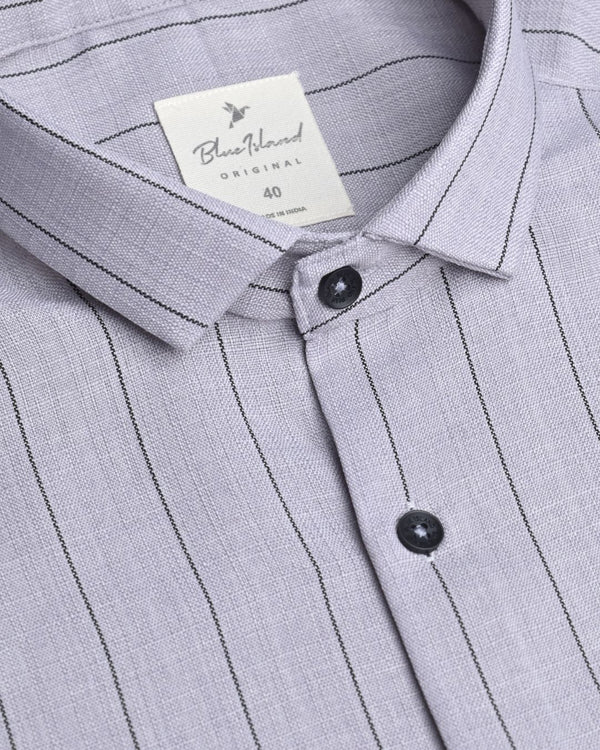 Titanium Grey Linear Pattern - Half Sleeve - Airlite Shirt