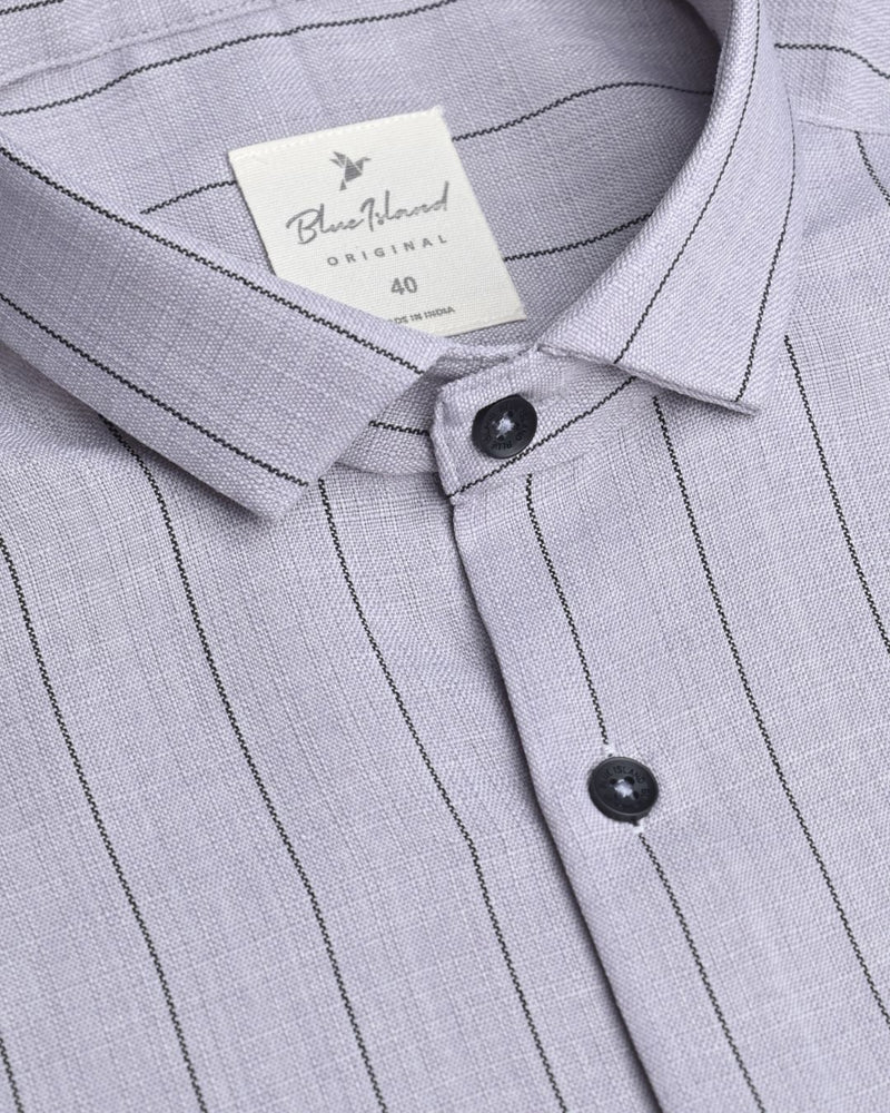 Titanium Grey Linear Pattern - Half Sleeve - Airlite Shirt