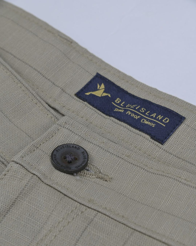Lite Khaki Vertical Stripes - 2 way stretch - COTTON PANT