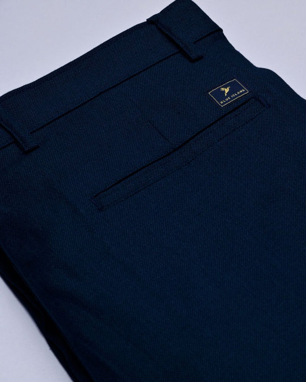 Navy Dot Printed - 2 way stretch - COTTON PANT