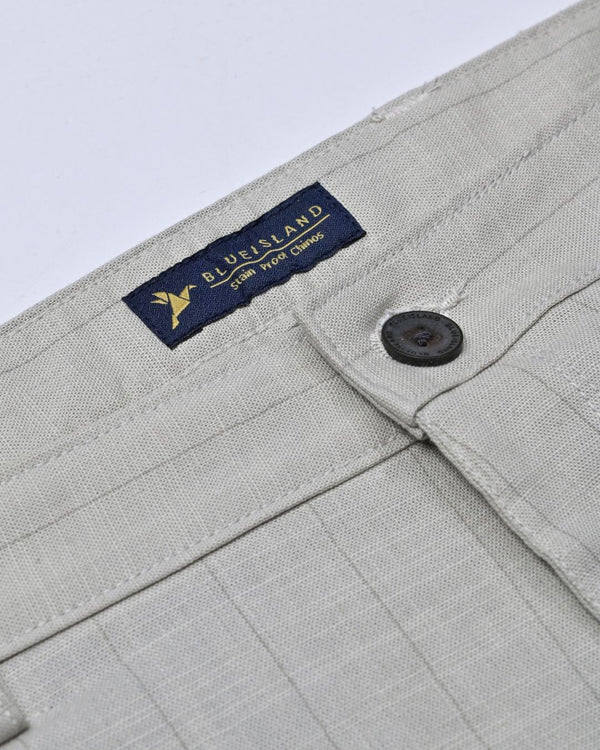Dusty Grey Vertical Stripes - 2 way stretch - COTTON PANT