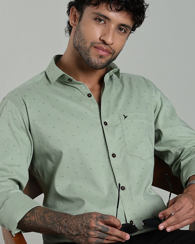 Pistah Green Print-Full-Stain Proof