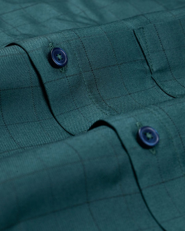 Deep Green Checks- Full-Cotton Rich