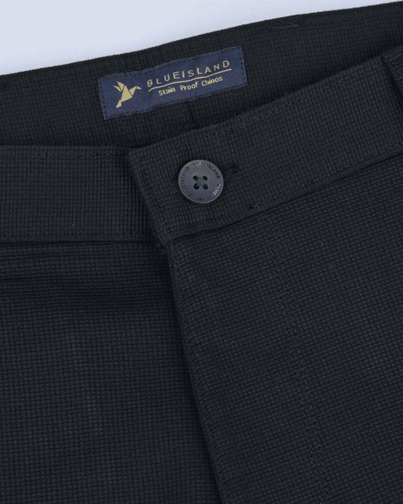 Black Square Checked - 2 way stretch - COTTON PANT