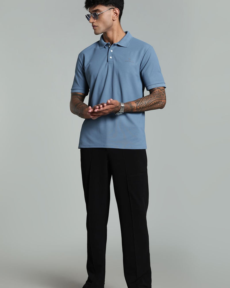 Bluish Grey - Active wear Polo Tshirt