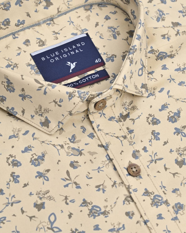 Yellow Bloom print - Half Sleeve - Stain Proof