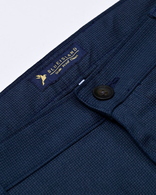 Navy Mesh Printed - 2 way stretch - COTTON PANT