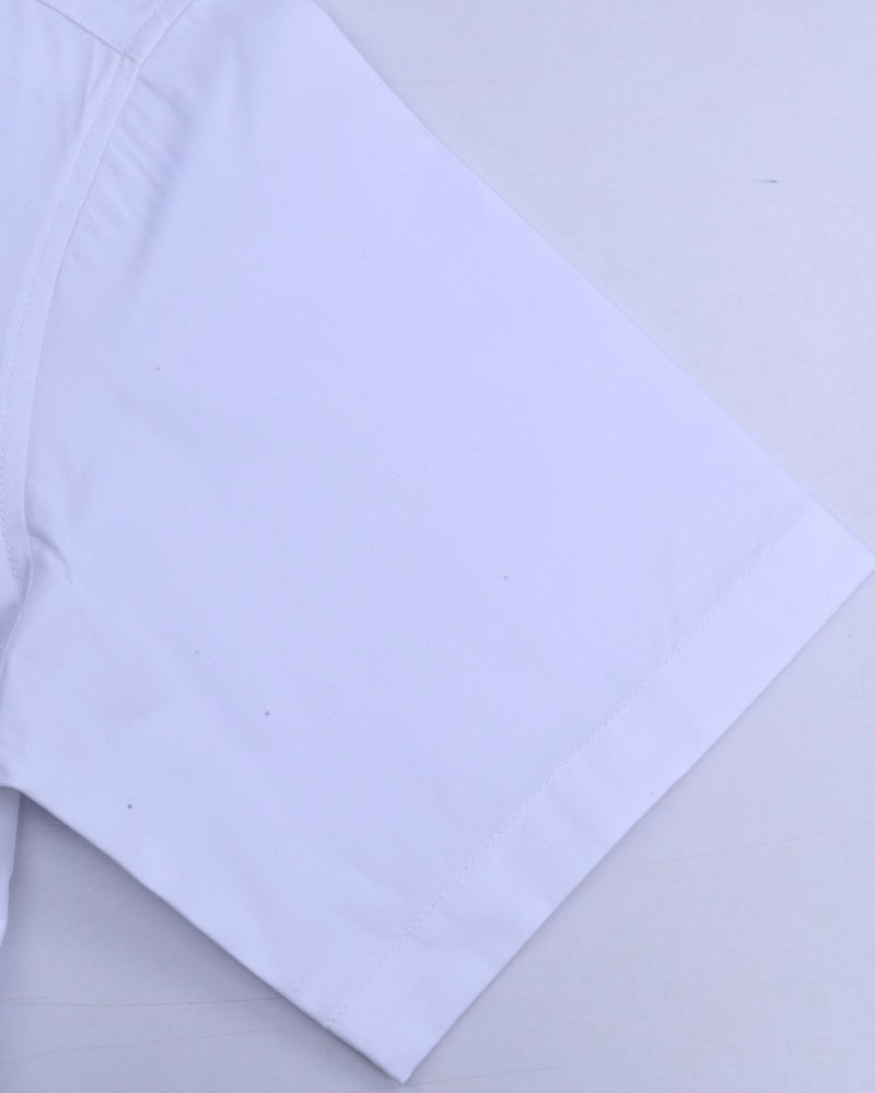 White with Black Solid - Half Sleeve - Stain Proof