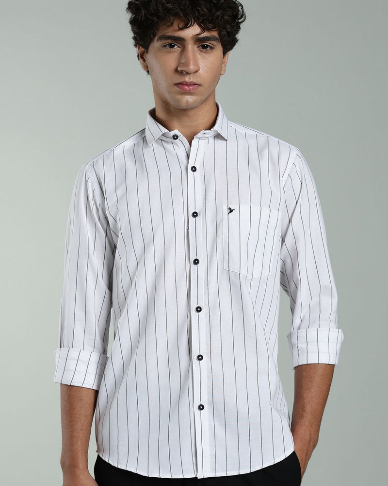 Rich White & Black Stripes- Full-Stain Proof