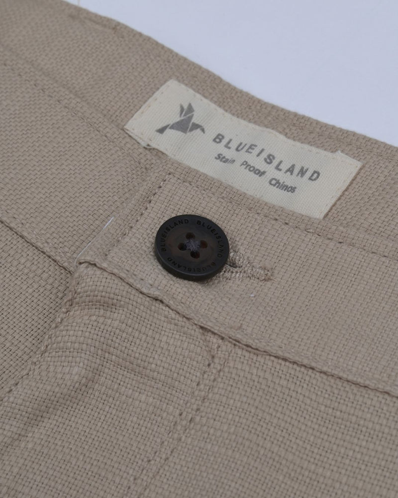 Textured Dark Cream - 2 way stretch - COTTON PANT