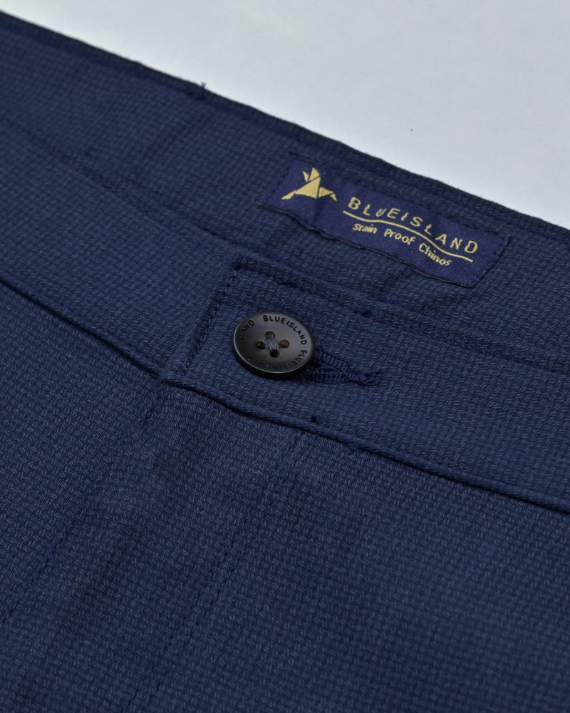Navy Mesh Printed - 2 way stretch - COTTON PANT