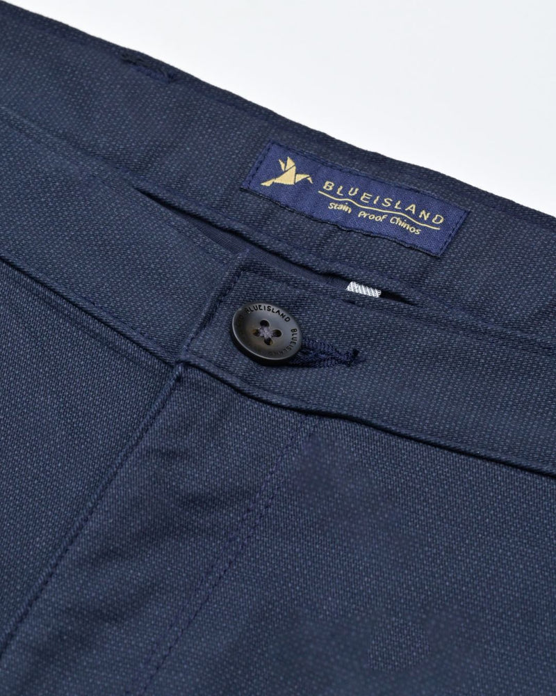 Navy Dot Printed - 2 way stretch - COTTON PANT