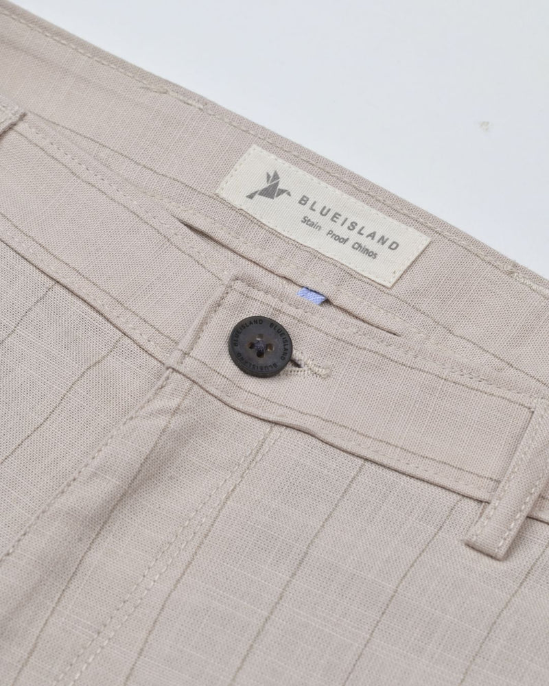 Cream Vertical Stripes - 2 way stretch - COTTON PANT