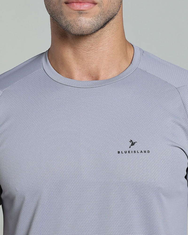 Silver Grey - Active wear Round neck Tshirt