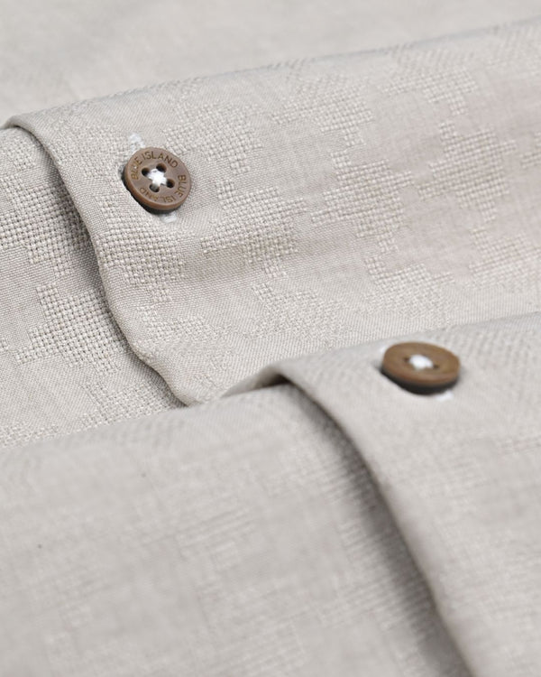 Cocoa Brown Micro Dotted  Line - Half Sleeve - Airlite Shirt