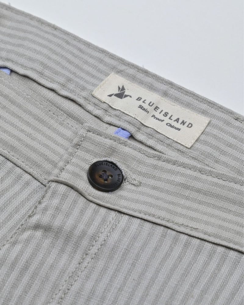 Dusty Cream Mini stripes - 2 way stretch - COTTON PANT