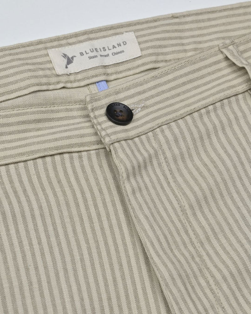 Cream Mini stripes - 2 way stretch - COTTON PANT