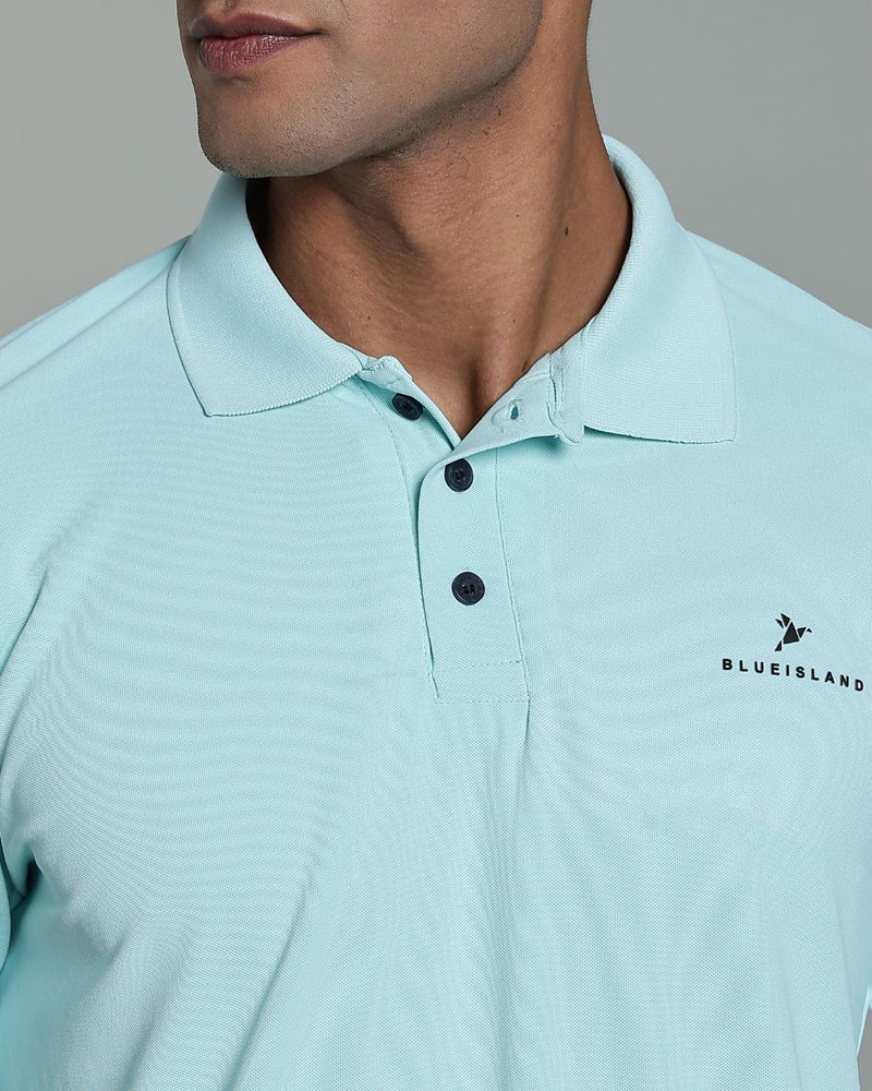 Aqua Blue - Active wear Polo Tshirt