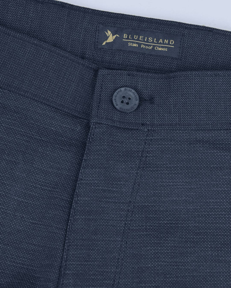 Navy Dot Printed - 2 way stretch - COTTON PANT