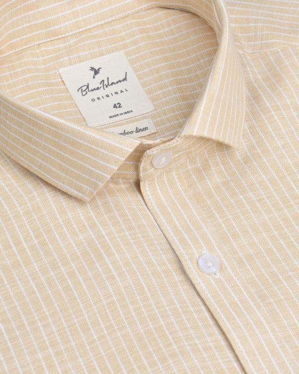 Desert Yellow Stripes -Full-Bamboo Linen