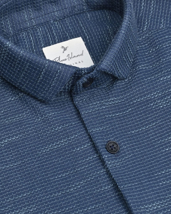 Ink Blue Graphic Line - Half Sleeve - Airlite Shirt