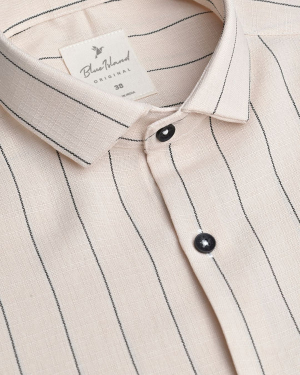 Desert Beige Linear Pattern - Half Sleeve - Airlite Shirt