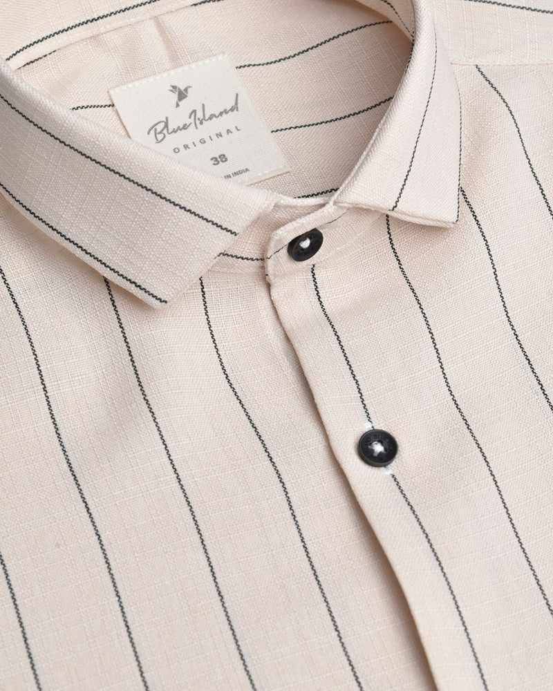 Desert Beige Linear Pattern - Half Sleeve - Airlite Shirt