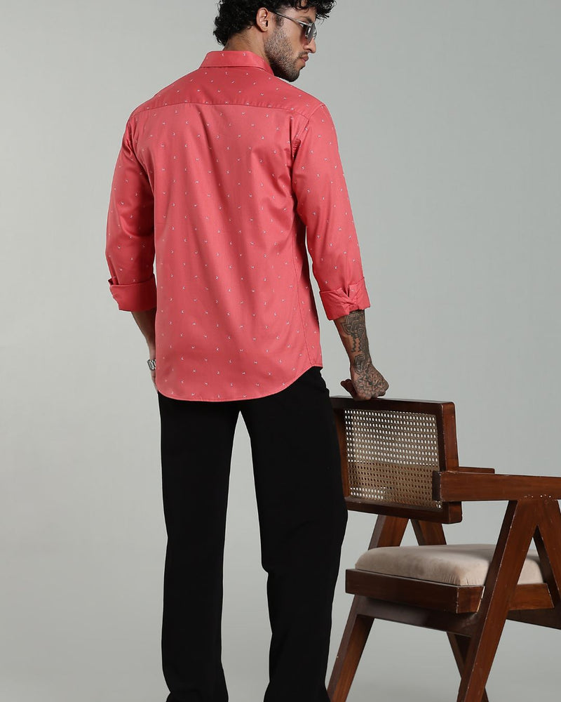 Salmon Pink Print-Full-Stain Proof