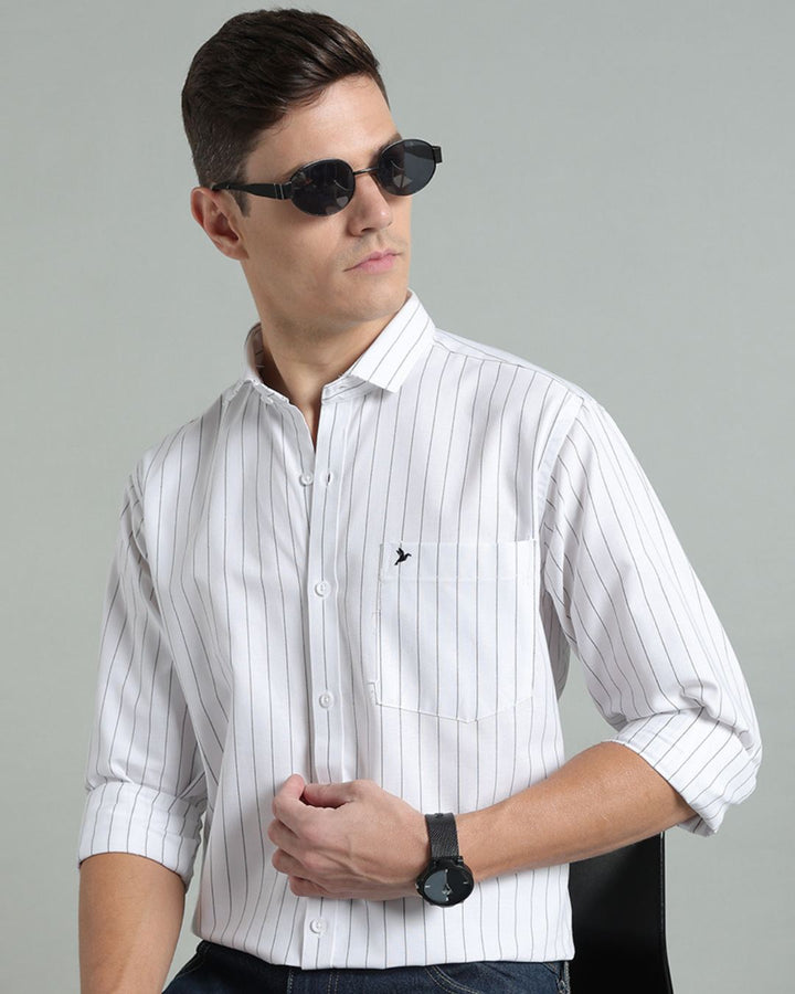 White Vertical Stripes -Full-Stain Proof
