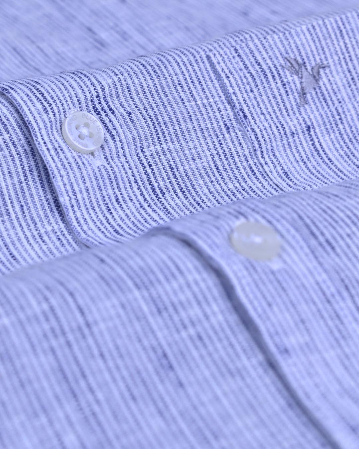Denim Grid Stripes -Full-Bamboo Linen