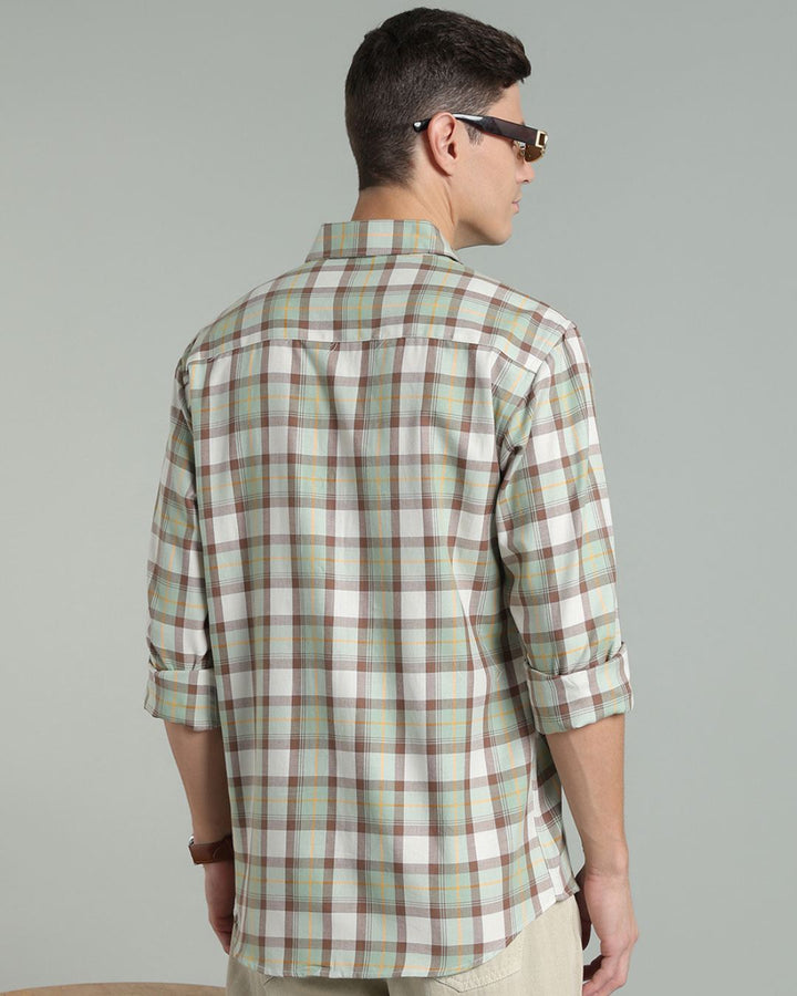 Soft Green & Brown Checks -Full-Stain Proof