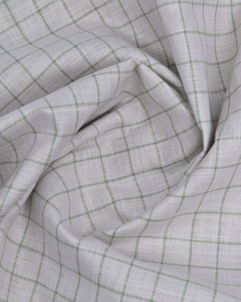 Desert Beige Square Checks-Full-Bamboo Linen