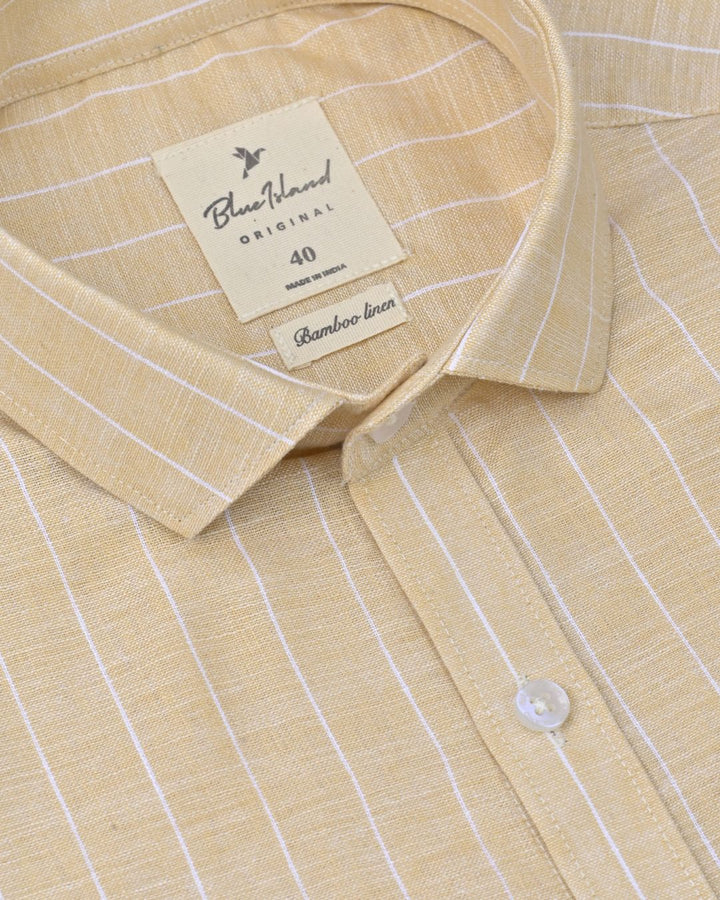 Sandal Cream & White Stripes -Full-Bamboo Linen