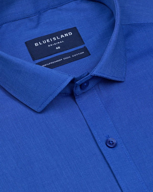 Ocean Blue Solid - Half Sleeve -Giza Cotton