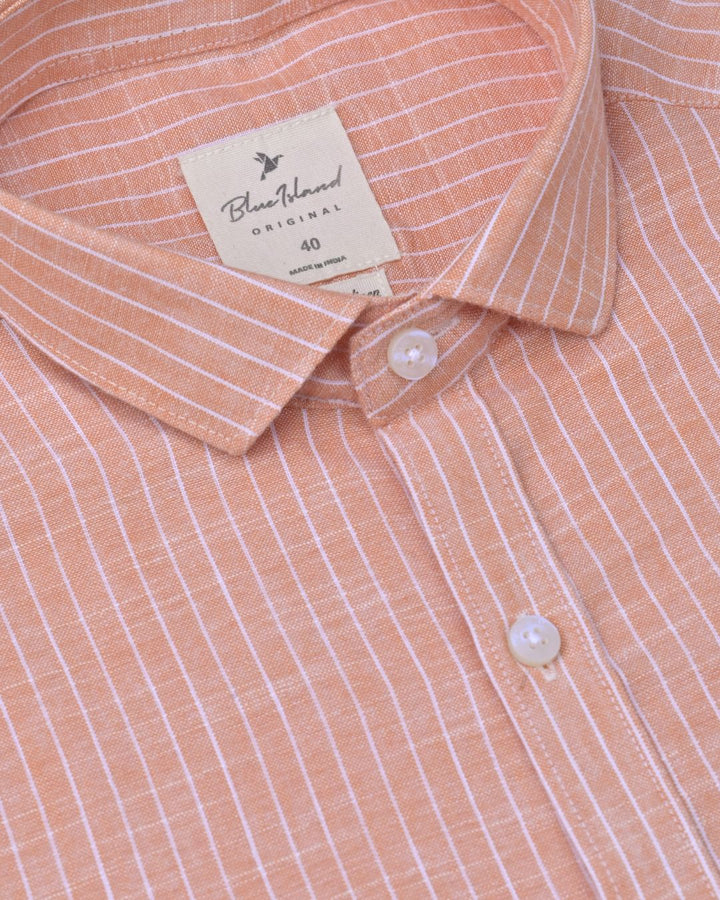 Fanda Orange Stripes -Full-Bamboo Linen