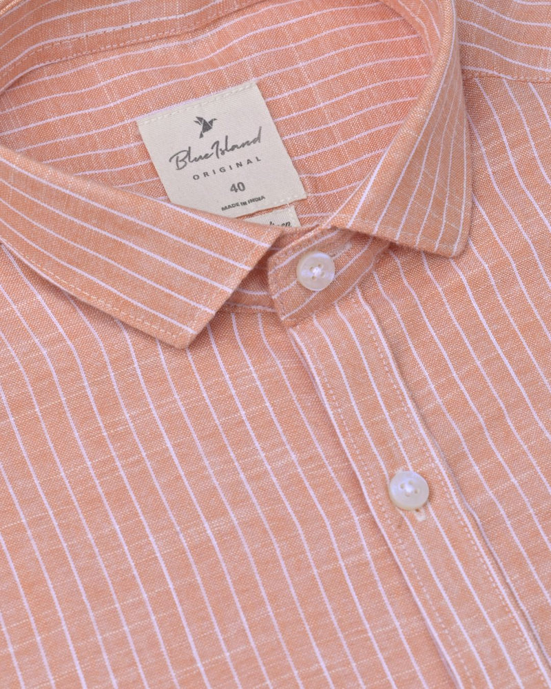 Fanda Orange Stripes -Full-Bamboo Linen