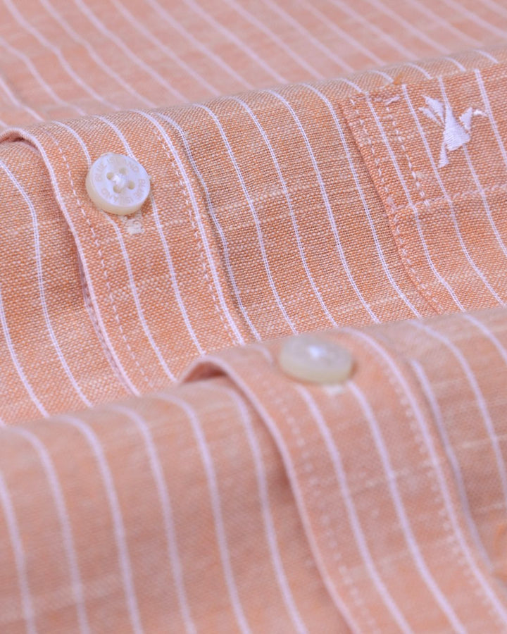 Fanda Orange Stripes -Full-Bamboo Linen