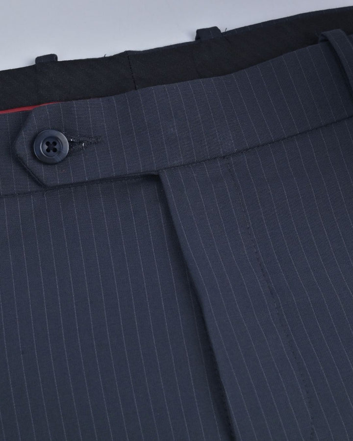 Dark Ash Grey Mini Stripes - Wrinkle free Formal Pant