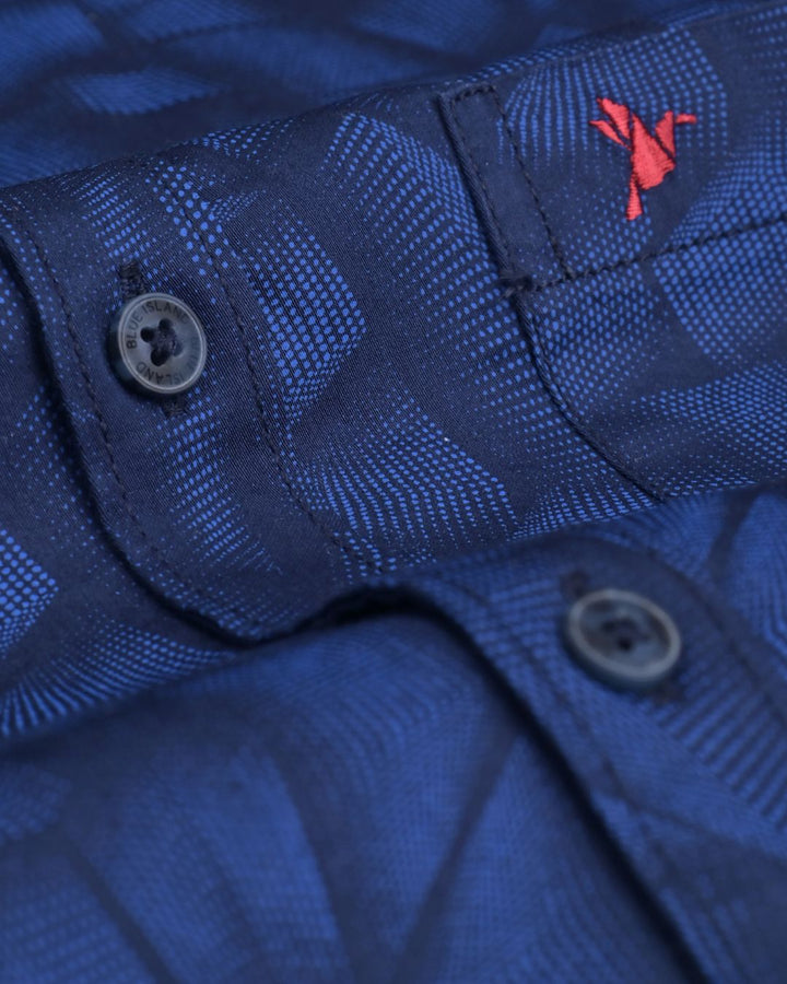 Royal Blue Mix Dot Print - Full-Stain Proof