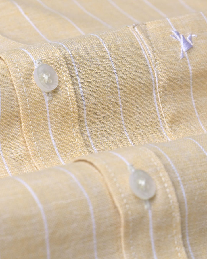 Sandal Cream & White Stripes -Full-Bamboo Linen