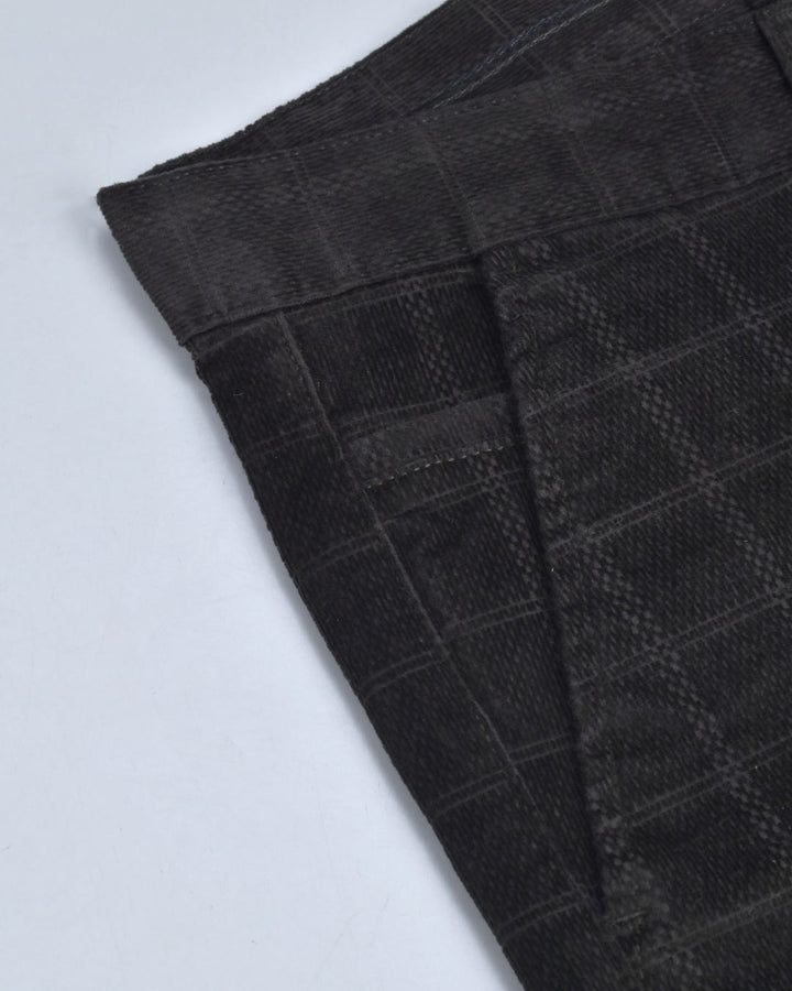 Olive Box Checks - Corduroy Pant