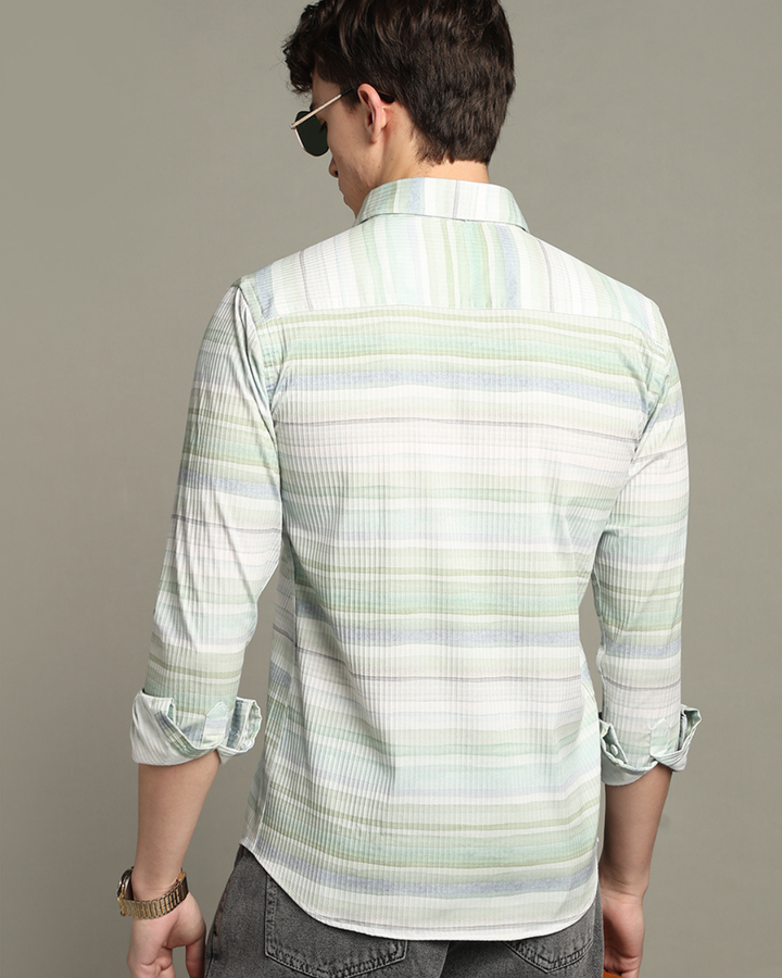 Hawai Green Stripes -Full-Stain Proof