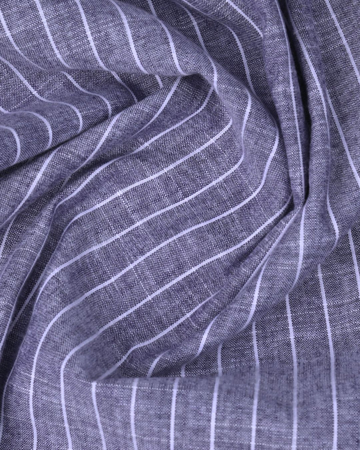 Violet Pinstripes -Full-Bamboo Linen