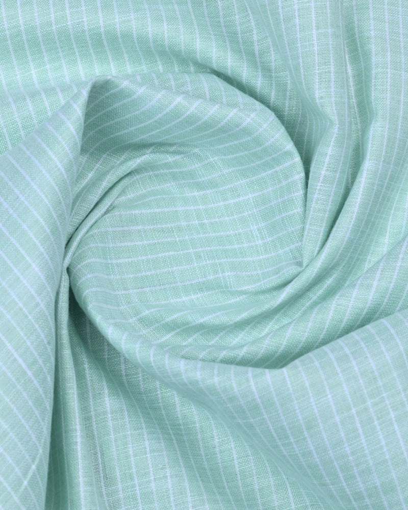 Green Mini Stripes -Full-Bamboo Linen