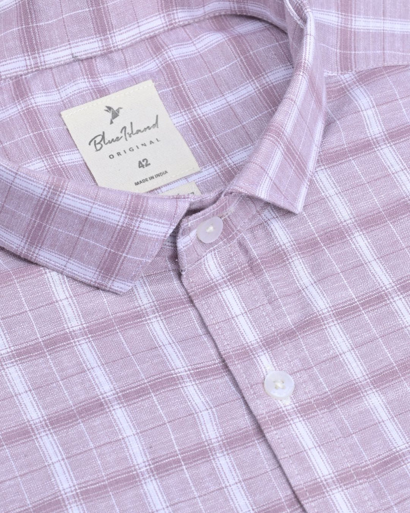 Rose Gold & White Checks -Full-Bamboo Linen