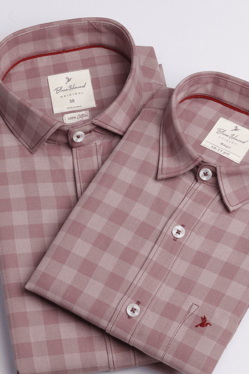 FATHER & SON - Salmon Pink Checks