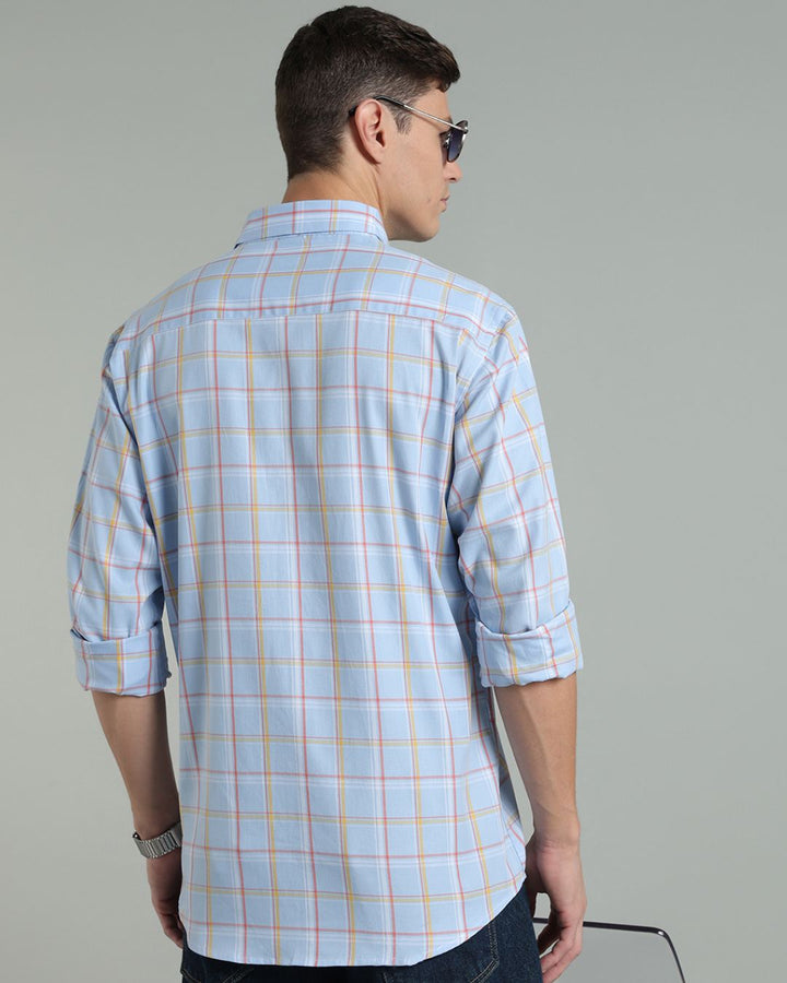 Sky Blue Multi Colour Checks -Full-Stain Proof