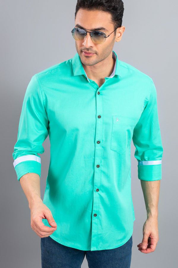 Turquoise Green Solid-Full-Stain Proof