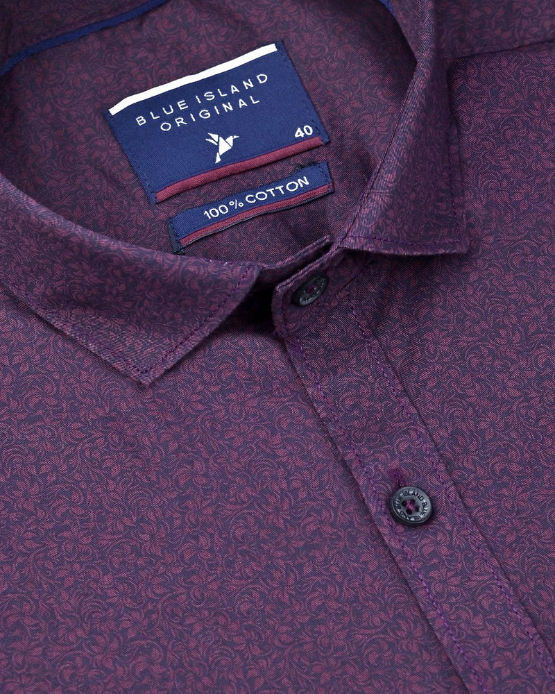 Dark Wine Flower Print -Full-Stain Proof